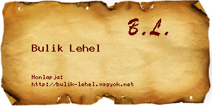 Bulik Lehel névjegykártya