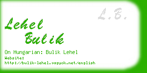 lehel bulik business card